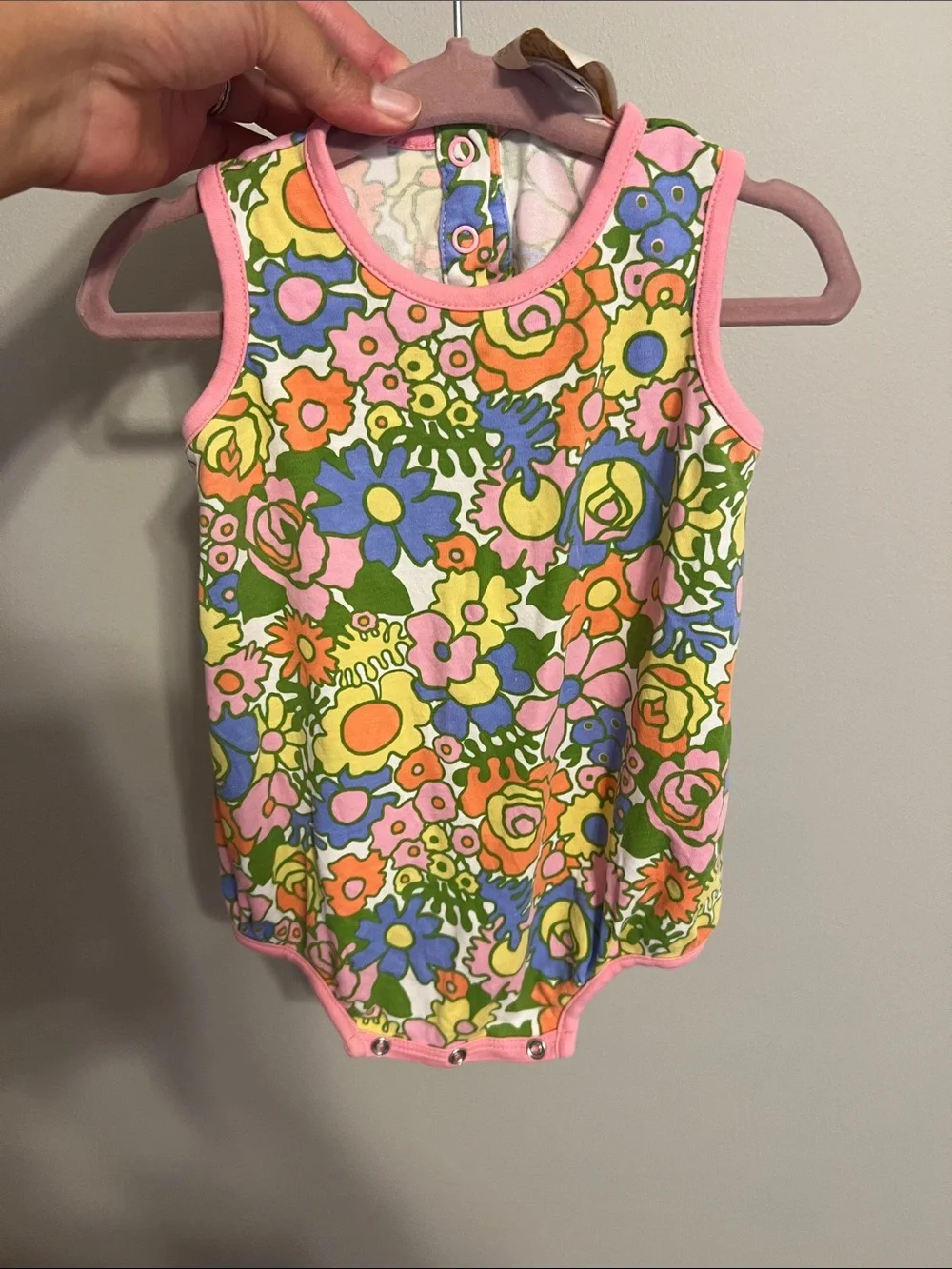 TBBC Floral Print Pink Trim Bubble